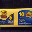 NEW Post-it Super Sticky Pop-up Notes 3 x 3 Canary Yellow 10 Pack Pads