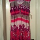 Womens Boho Style Stripe Leaves Sleeveless Braided V-Neck Dress by Sonoma Sz. Large NEW
