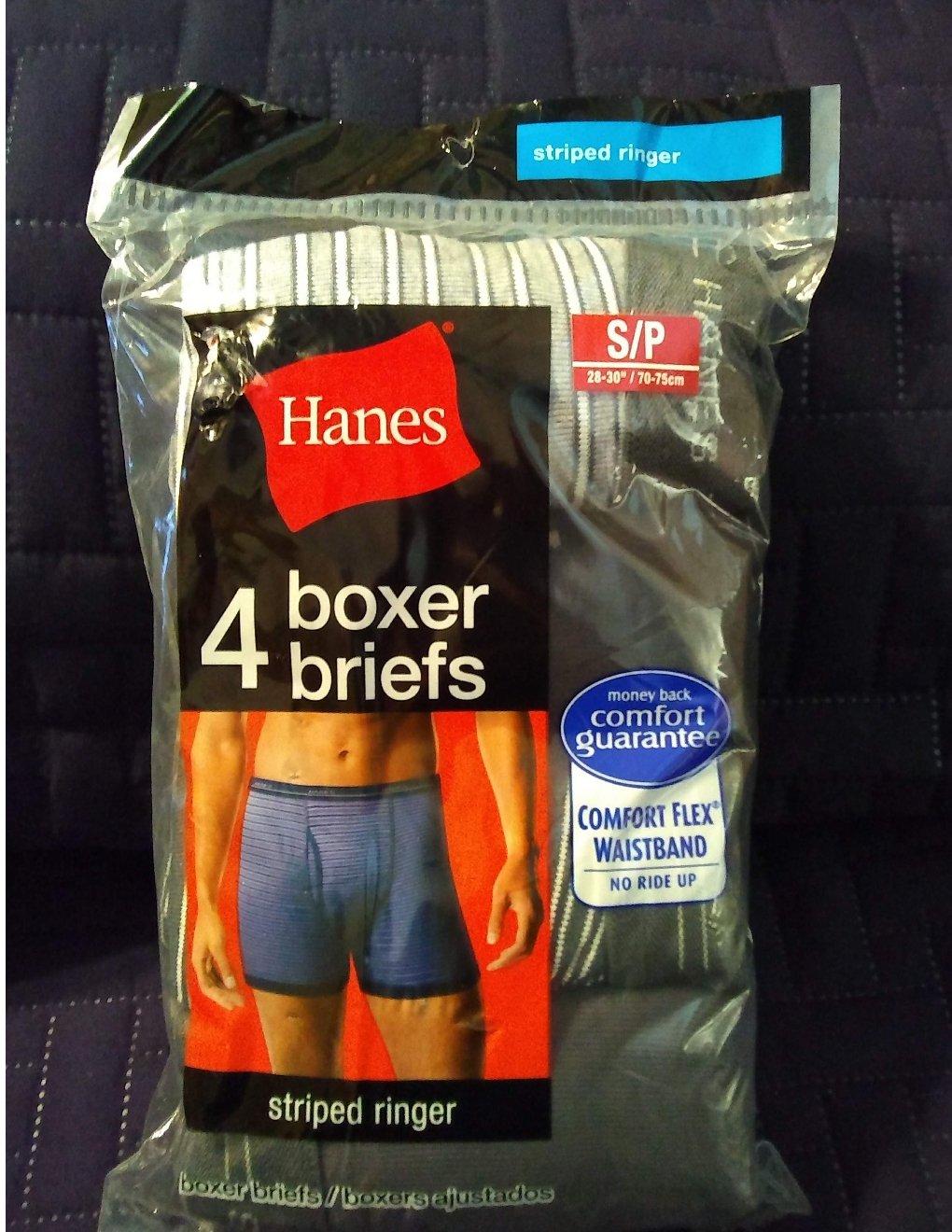 NEW Small Striped Ringer Hanes 4 Pack Mens Boxer Briefs - Comfort Flex ...