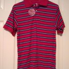 NEW Faded Glory Boys Vintage Wash Striped Polo Golf Style Shirt XL or 14/16 Navy Blue Red