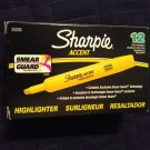 New Yellow Accent Sharpie Brand Highlighter Lot of 12 in Box # 25005
