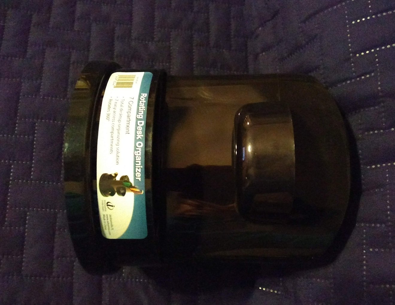 NOS Staples Rotating Desk Organizer 7 Compartment Black NEW