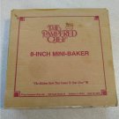 The Pampered Chef 8-inch Round Stoneware Mini-Baker Pie Cake Casseroles 1994