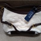 NEW Ralph Lauren Chaps Ivory & Faux Leather Cable Knit Sweater Handbag Purse Shoulder Bag NWT