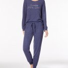 Womens XS Jenni by Jennifer Moore Womens Graphic Print Pajama Top Sunday Bun Day Blue NEW