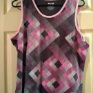 Breast Cancer Awareness Fila Sport Stretch Printed Ribbed Tank Tank Pink/Gray Extra Large NEW