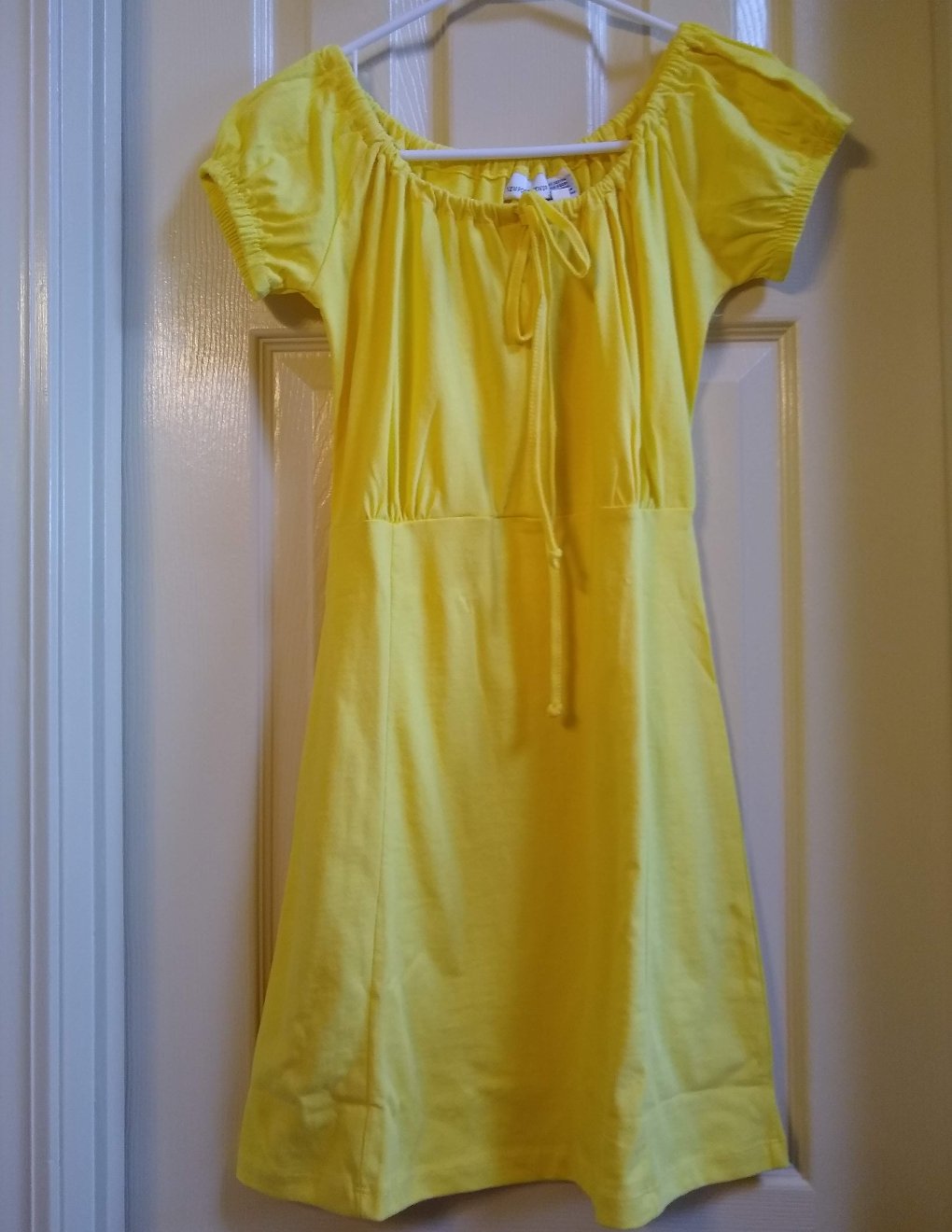 NEW Small Womens Cotton Peasant Style Tunic Top in Yellow from Newport News