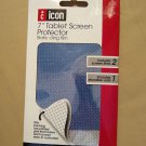 NEW iCON 7" Tablet Screen Protector Static Cling Film - 2 Films + Microfiber Cloth