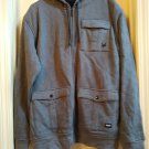 NEW Mens XL Striped Gray Zoo York Sherpa Lined Pocket Hoodie Hooded Jacket or Coat Zoo York