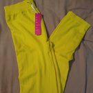 NEW Womens S/M Solid Neon Light Yellow Yoga Fitness Casual Seamless Leggings by Riviera Brand