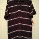 NEW Brown Stripe Cotton Polo Shirt Mens Short Sleeve Sz Extra Large XL Urban PIpeline