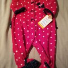 Carters Just One You Red Dot Puppy & Bows Infant Girl Sleep Play One Piece 3M New