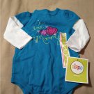 NEW Circo Girls 6M or 6 Month Bodysuit - Long Sleeves - Teal - I Love Mommy