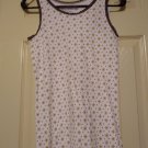 Mossimo Girls Extra Large 100% Cotton Printed Lace Trimmed Layering Tank Top White NEW