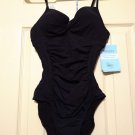 NEW ASSETS by SPANX 1547 Small S One Piece SWIMSUIT Push-Up Slimming Power Suit 1 Piece Black