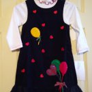 New Girls Balloon 2 Pc. Corduroy Jumper Dress + Top by Bonnie Jean Size 6