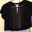 Juniors Solid Cropped Open Works Cardigan Sweater by Say What Black Sz. Medium NEW