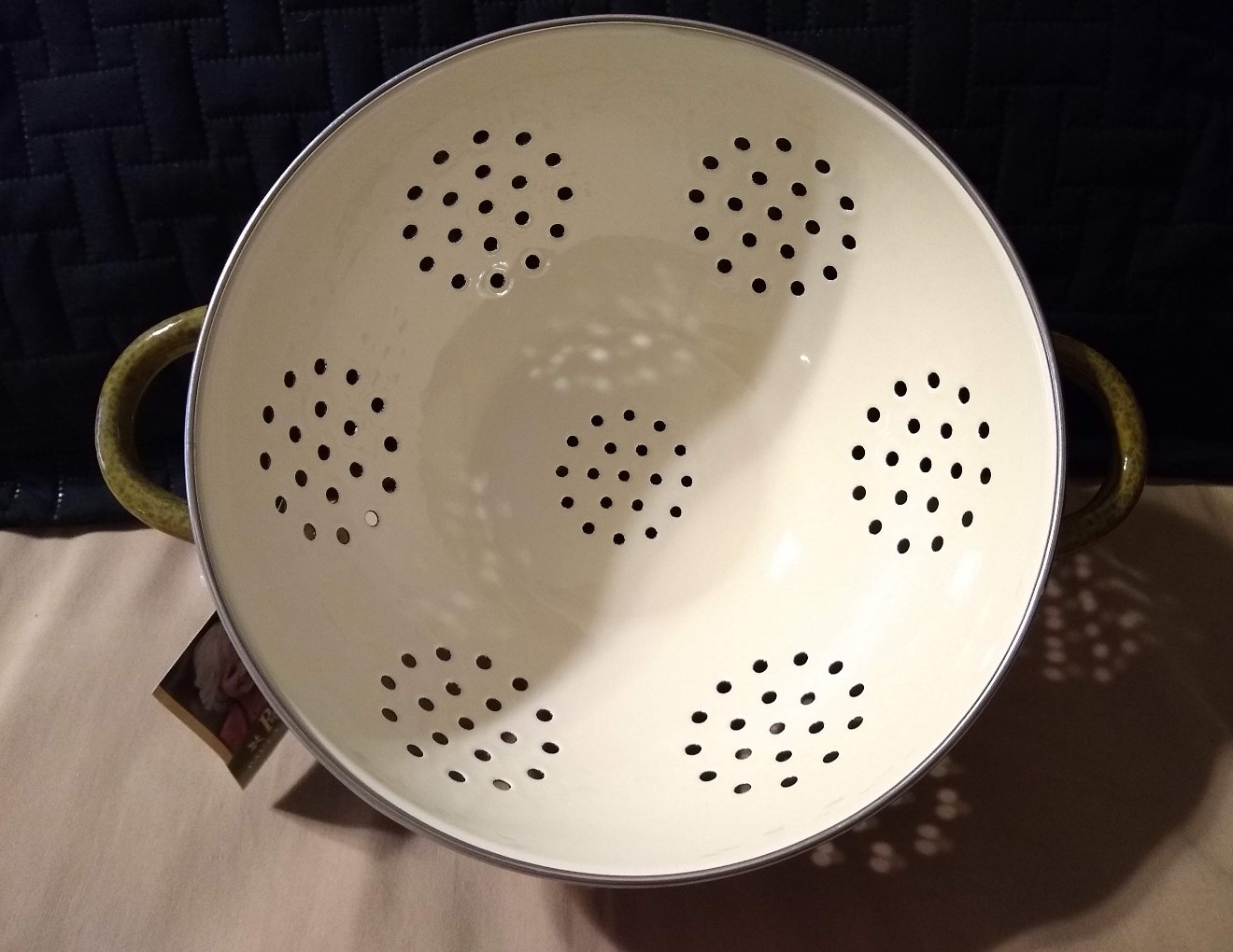 NOS Paula Deen 5-qt. Colander GREEN Porcelain Finish Enamel Large ...