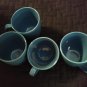 Corelle Lot of 4 Cups Mugs 12 Oz 4" TALL Blue Memphis Provincial Jasmine More