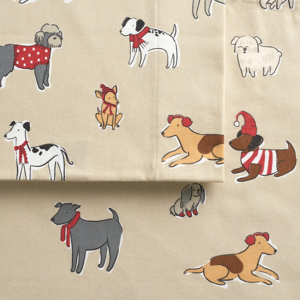 NEW Cuddl Duds Flannel Sheet Set Twin Size 3 Pieces Playful Pups or Puppy