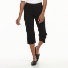 New Dana Buchman Millennium Midrise 21-in. Pull-On Capris Solid Black Color Extra Small XS