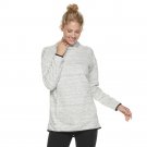 New Womens Tek Gear White Heathered Oversized Fleece Sweatshirt XS