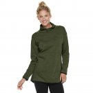 New Womens Tek Gear Heathered Olive Oversized Fleece Sweatshirt XS