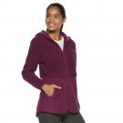 NEW Womens Fila Sport Small Sherpa Blocked Hoodie Hooded Zip Front Sweatshirt Plum Purple