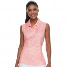 NEW Womens Fila Sport Golf Sleeveless Polo Printed Coral Geometric Size Small UPF & UV Protection