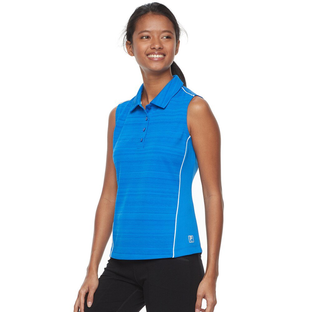 NEW Womens FILA SPORT Sleeveless Knit Golf Polo Extra Small in Royal Blue