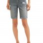 Time and Tru Womens Cuffed Stretch Bermuda Shorts Size 8 Destroyed Denim New