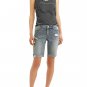 Time and Tru Womens Cuffed Stretch Bermuda Shorts Size 8 Destroyed Denim New