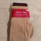 New Merona Knee-High Texture Trouser Nylon Socks 3 Pairs Black Brown Tan Shoe Size 4-10
