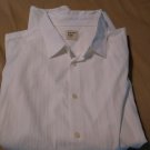 Mens Old Navy Linen Button Down Casual Shirt 2XL or XXL White Stripe NEW
