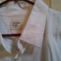 Mens Old Navy Linen Button Down Casual Shirt 2XL or XXL White Stripe NEW