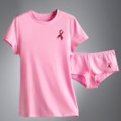 Vera Wang Breast Cancer Awareness Boy Short & Tee 2 Pc. Pajama Set Pink Large L NEW