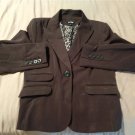 Apt. 9 Womens Brown Solid Lined Blazer or Jacket Sz. 6 One Button NEW
