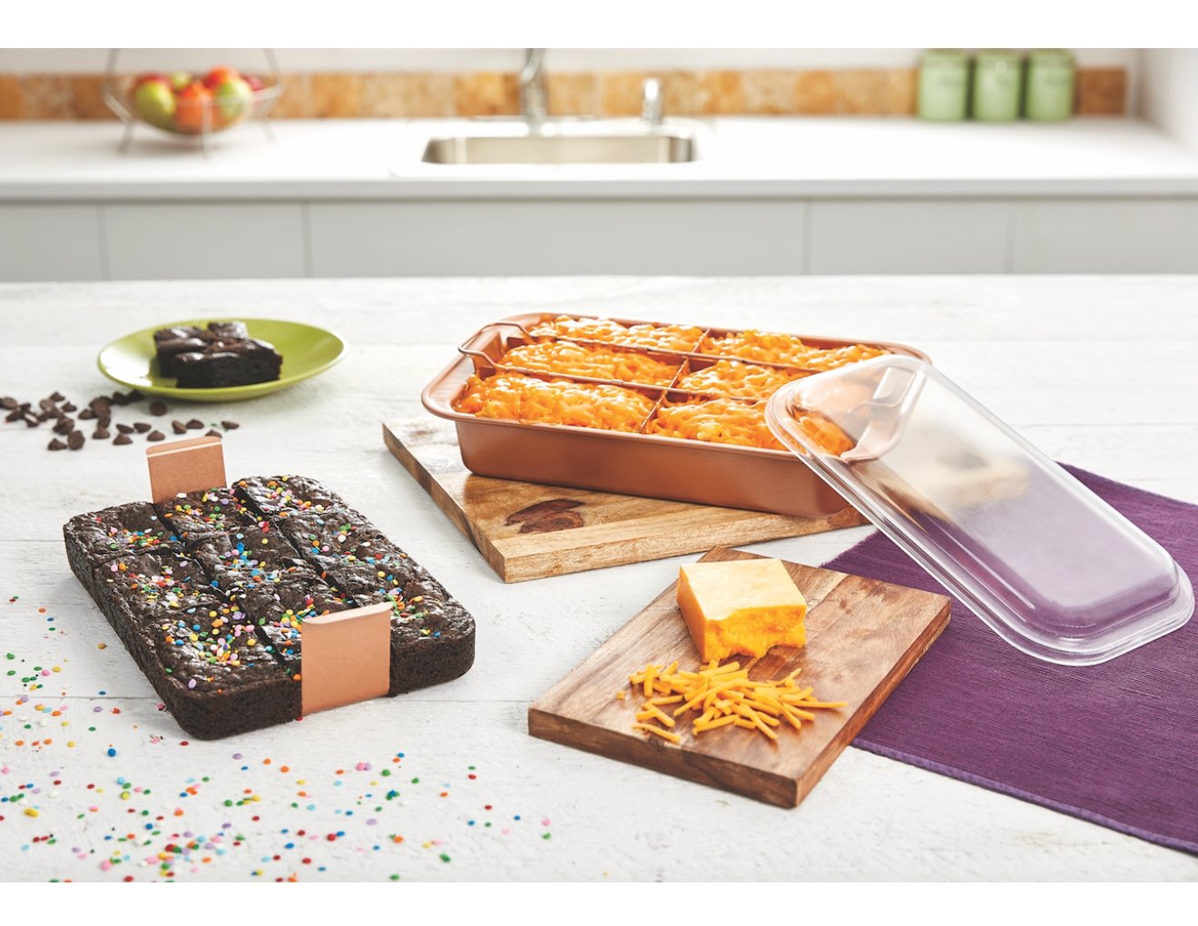 NEW Copper Chef Bake & Crisp Pan 11 x 7 x 2In Brownies Cakes Chef AS