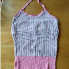Old Navy Womens Small Striped Ribbed Halter Top Tie-Neck Pink Knit New