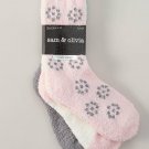 New Lot of 3 Crew Length Cozy Socks Pink Flower by Sam & Olivia Sz 4-10 Casual Socks NEW