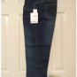 New Large Maternity Oh Baby by Motherhood Mid-Belly Blue Crop Capris Constructed