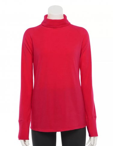 Womens Tek Gear Lightweight Microfleece Turtleneck Red Small NEW