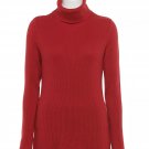 New Womens Croft & Barrow Ribbed Turtleneck Sweater Top in Apple Red Small or S