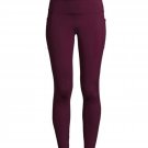 NEW Womens XS Avia Women's Active Core Performance Pocket Leggings in Cranberry