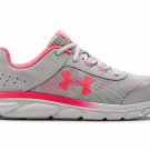 NEW Under Armour Assert 8 Grade School Kids' Sneakers - Halo Gray White - Size 6 (8 Womens)