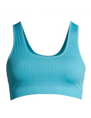 NEW No Boundaries Womens Seamless Double Scoop Bralette Girls, Teens Jrs.  Size Small - Turquoise