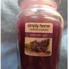 Yankee Candle Simply Home Lavender Spa Jar Candle 19 Oz - Burns up to 135 Hours NEW