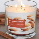 New Retired Sonoma Brand Cinnamon Spice Cookie 3-Wick Triple Pour Candle Jar - Up to 50 Hours