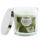 New Retired Sonoma Brand Eucalyptus & Mint Leaf 3-Wick Candle Jar - Up to 50 Hours
