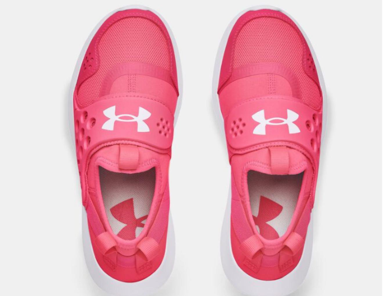 NEW Under Armour RunPlay Grade School Kids' Running Shoes Bright Pink